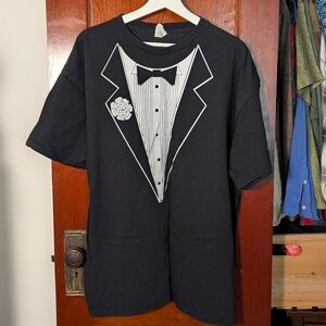 Delta Black Tuxedo Print Tee